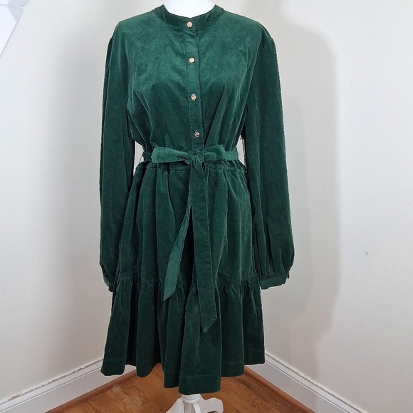 Draper James RSVP Dark Green Corduroy Button Shirt Dress Size XXL NWT - Picture 13 of 13